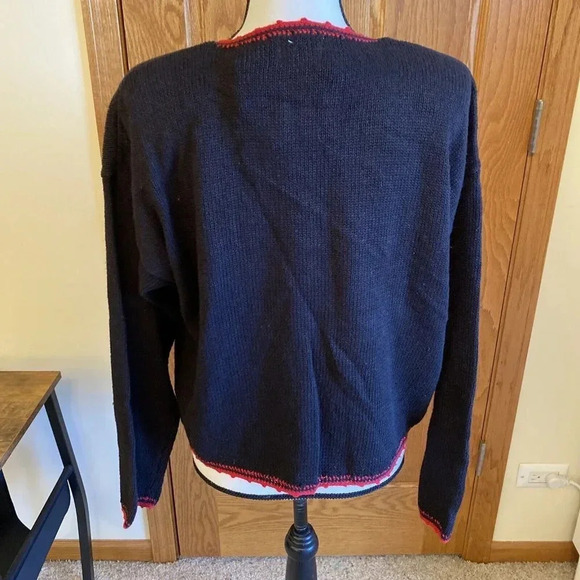 Holiday Time Black Red Trim Ugly Christmas Sweater Nutcracker Women's Size L - Picture 4 of 5